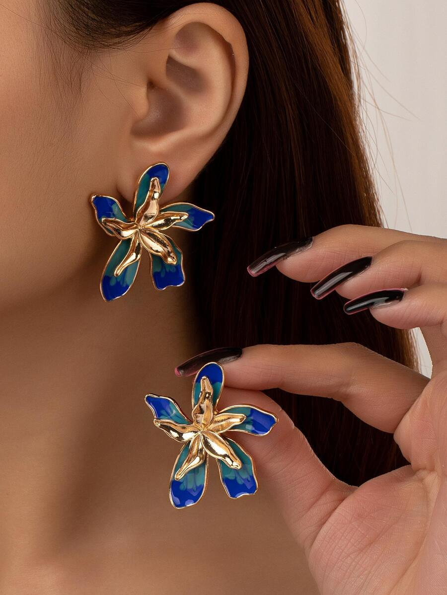Pendientes Flor Azul
