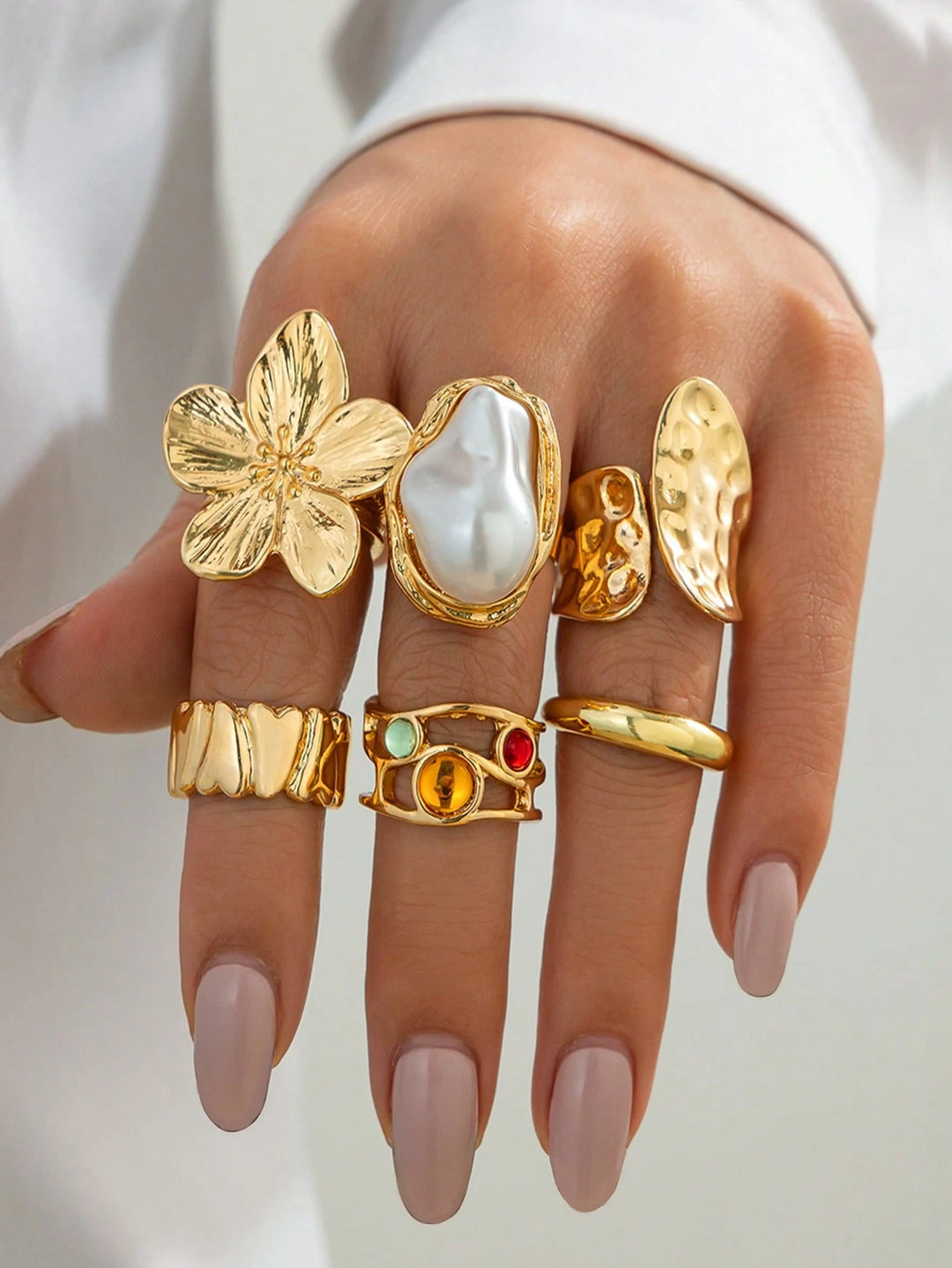 Set de Anillos Dorados
