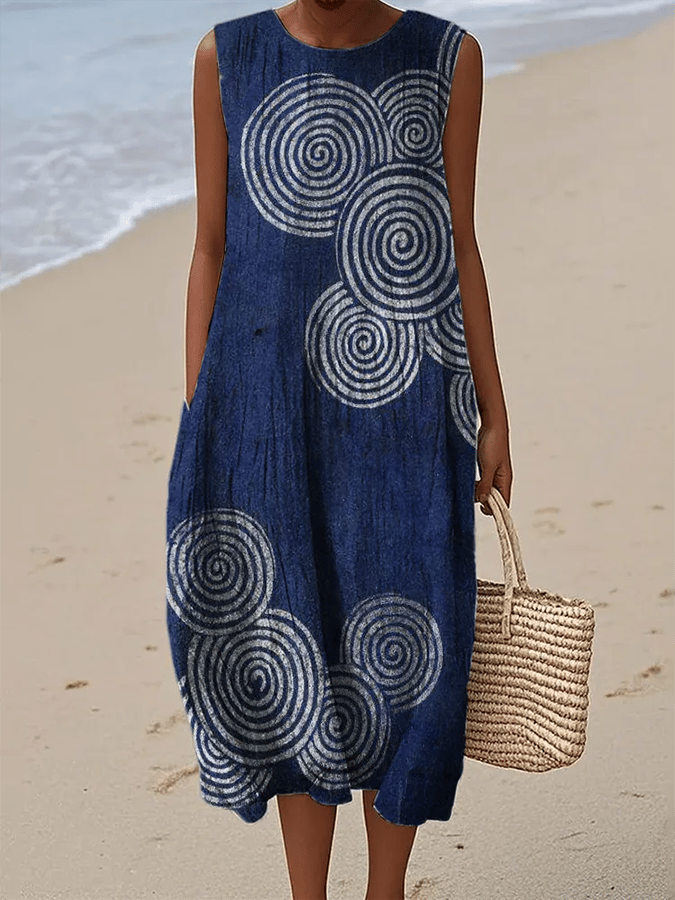 Vestido Estampado Azules