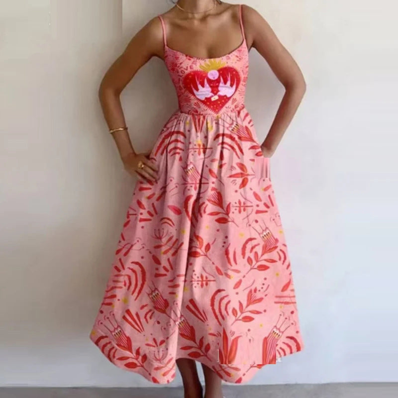 Vestido Tirantes estampado corazones