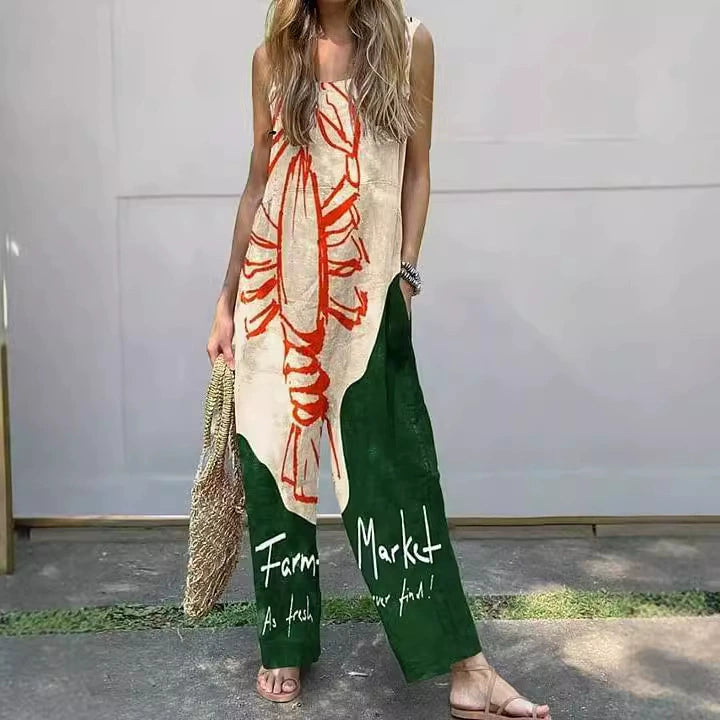 Mono de Lino Estampado Cangrejo
