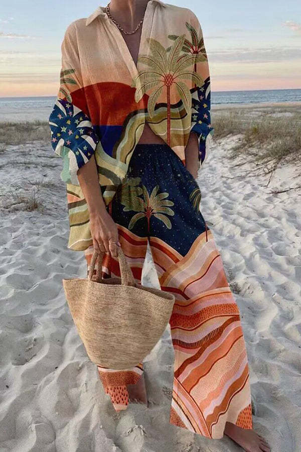 Conjunto de Lino estampado paradisiaco