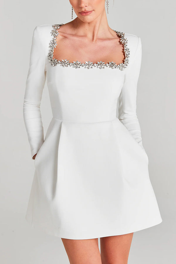 Endless Celebration Velvet Jewel Embellished Mini Dress